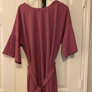 “Cannon” pink flow-y dress. Loose when put on, feels great on skin. Wide sleeves